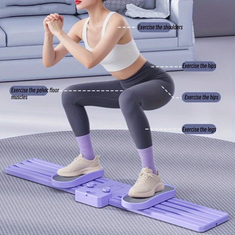 1pc HALICOOL Purple Ski Machine - Full-Body Home Fitness Equipment for Hip, Leg & Waist Training, Adjustable Resistance