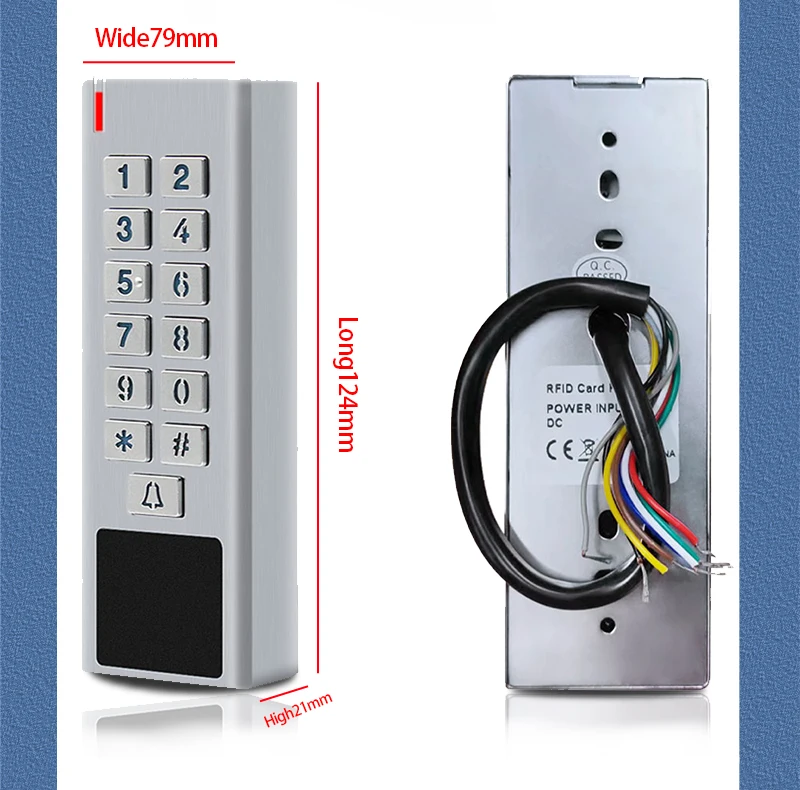 Access Control Backlight Waterproof IP68 Metal Door Standalone Access Control 60