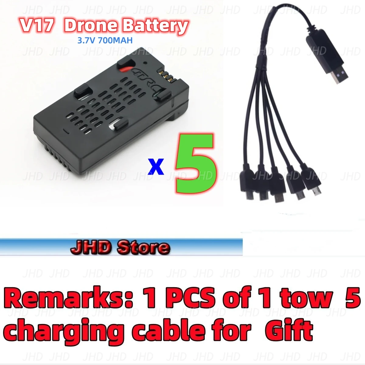 JHD Orignal 4DRC V17 Airplane Battery For Original 4D-V17 4DRC Airplane  Accessories V17 RC Airplane Battery 6