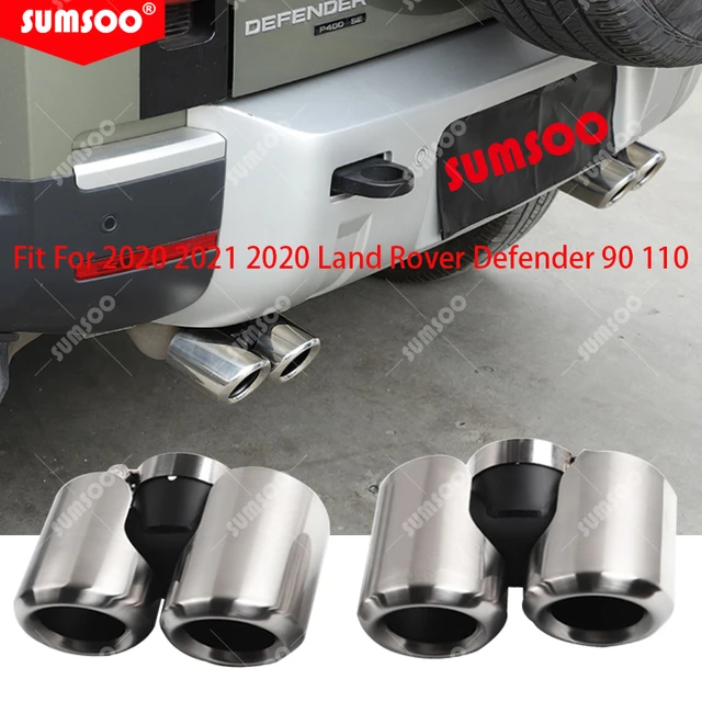 1 paar Dual Auspuff Tipps Rohr Hinten silber 304 Edelstahl Schalldämpfer  Für 2020 2021 Land Rover Defender 90 110 auspuff Spitze Düse - AliExpress