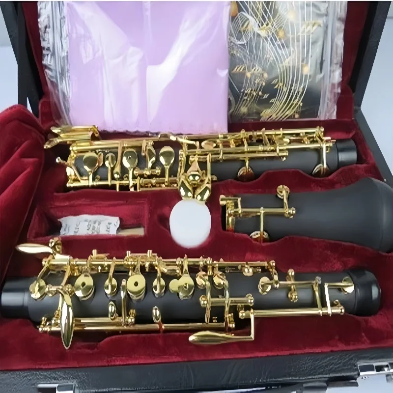 Excellent semiautomatic composite wood concert oboe,gold-plating C key