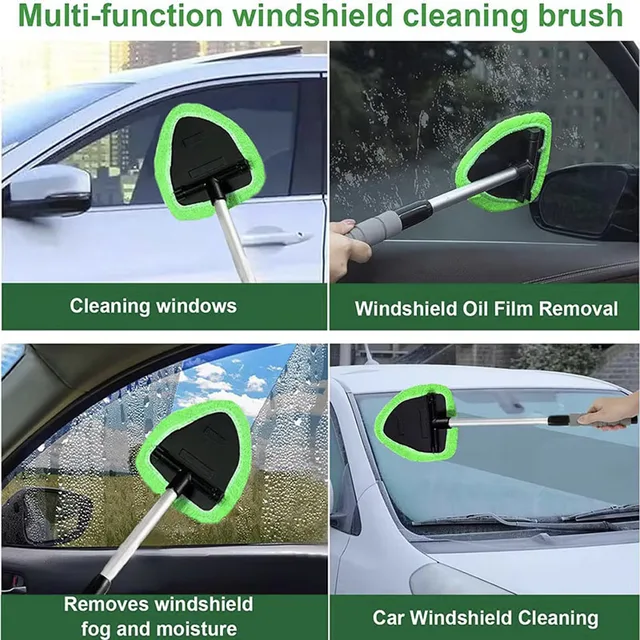Ensemble de brosses de nettoyage de pare-brise de fenêtre de voiture télescopique, nettoyeur de vitres de voiture en microfibre, nettoyeur de vitres de voiture, éliminateur de brume de grattage 5
