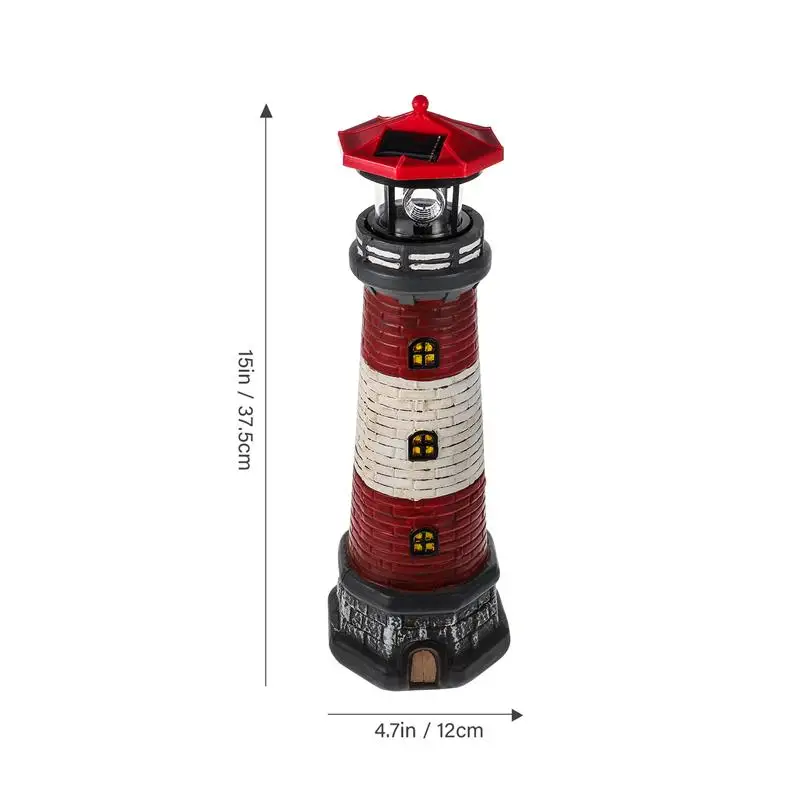 Solar Lighthouse Outdoor Led Solar Powered For Garden Statue Decorative Landscape Yard Lawn