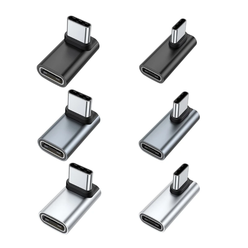 

90 Degree USB Type C Female to USB C Male 40Gbps Data Transfer Charging Adapter