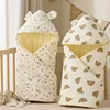 Baby Swaddle Blanket Newborn 100% Cotton Sleepin Babies Blankets Cover Infant Warm Sleep Sack With straps for 0-1Y 90*90cm 2