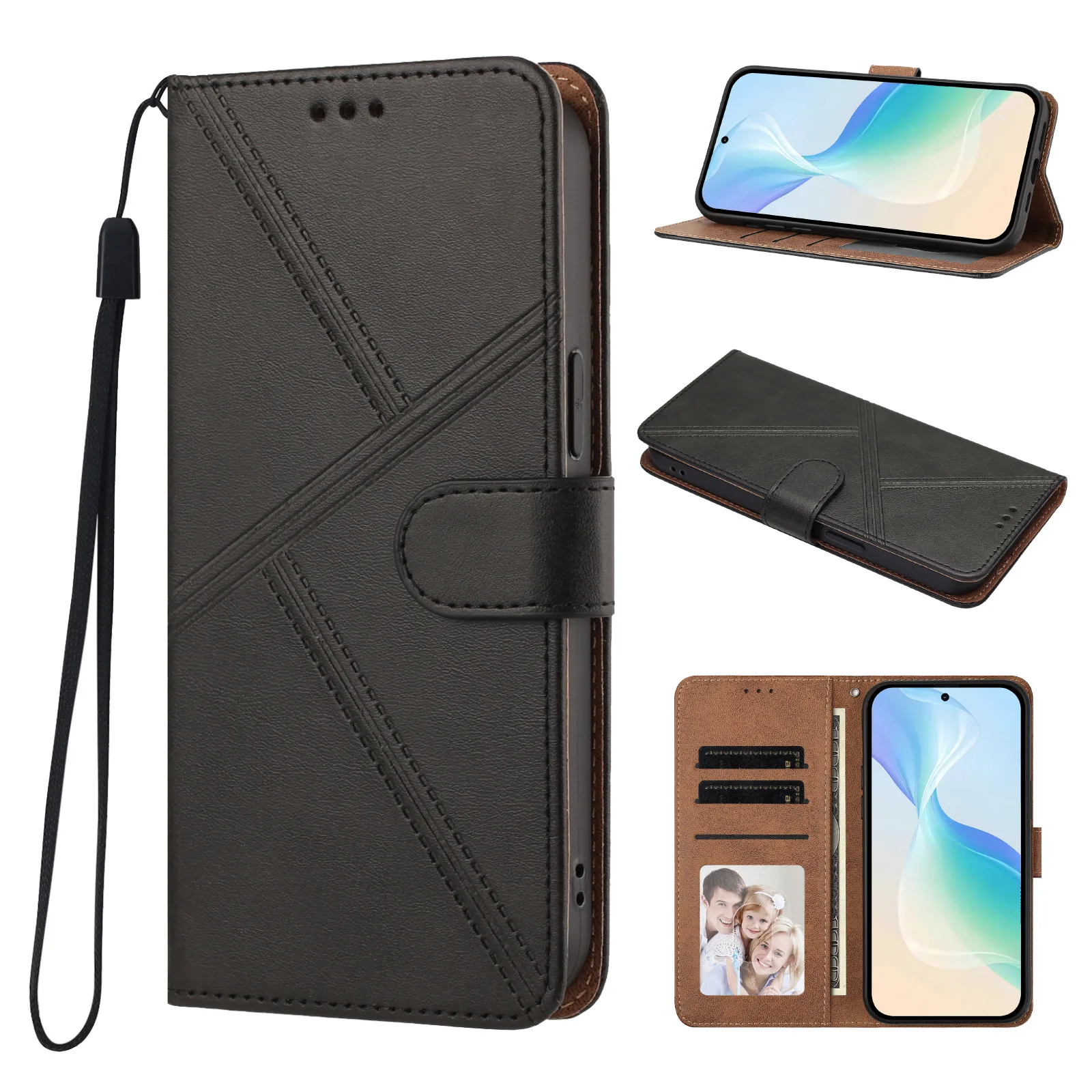 Luxury Leather Flip Wallet Phone Cover