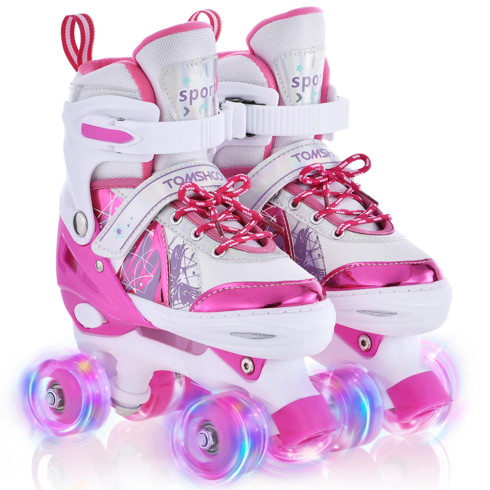 Roller Skating Wheels Roller Skates For Kids Girls Boys 4Size Adjustable Light Up Children's Roller Skate Shoes 4 Wheels