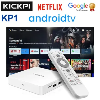 KICKPI KP1 Google e Netflix TV Box Android 12 Amlogic S905Y4 2GB 32GB Supporto AV1 1080P H.265 4K Wifi BT Lettore multimediale con ingresso vocale 1