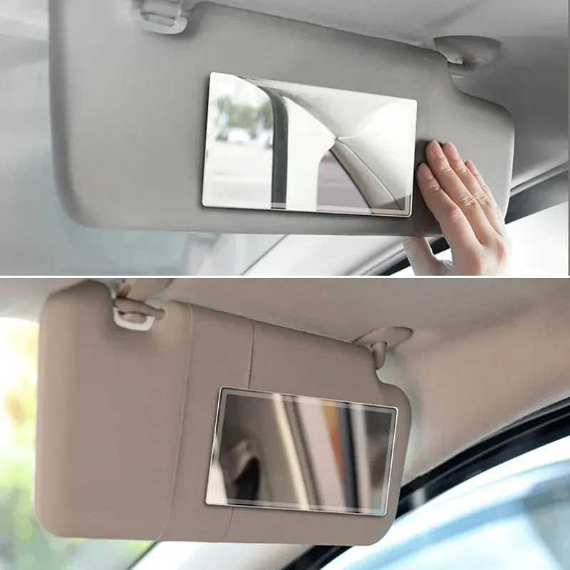 Car Makeup Mirror Car Stainless Steel Portable Auto Sun-Shading Visor HD Mirrors Interior Mirror Universal Car-styling