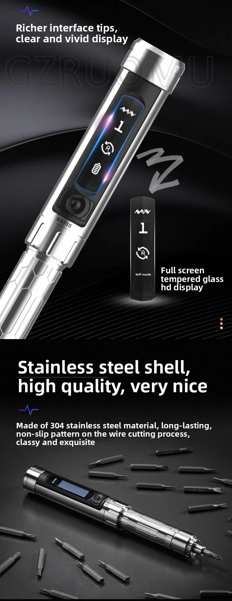 ES15S USB Chargeable Cordless Screwdriver intelligent Motion Control Electric Sc