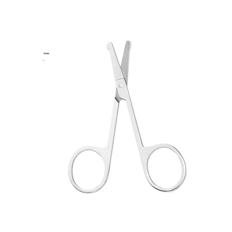 1Pc Eyebrow Scissor Safety Nose Hair Scissors Stainless Round Scissors Trimming Tweezers Small Clipper Eyebrow Nose Hair Cut 6
