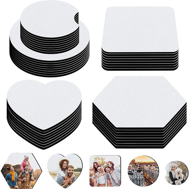60PCS Sublimation Blanks Car Coasters,Car Cup Holder Coaster 2.75 Inch  Circular Opening Neoprene Absorbent Coaster for DIY Crafts Coasters Car