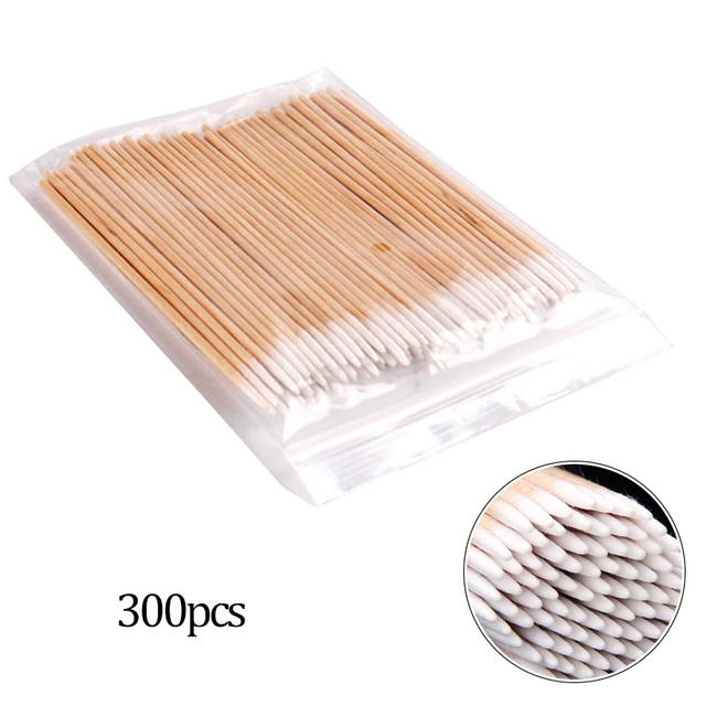Disposable Cotton Swab Lint Free Micro Brushes Wood Cotton Buds Swabs Ear Clean Stick Eyelash Extension Glue Removing Tool