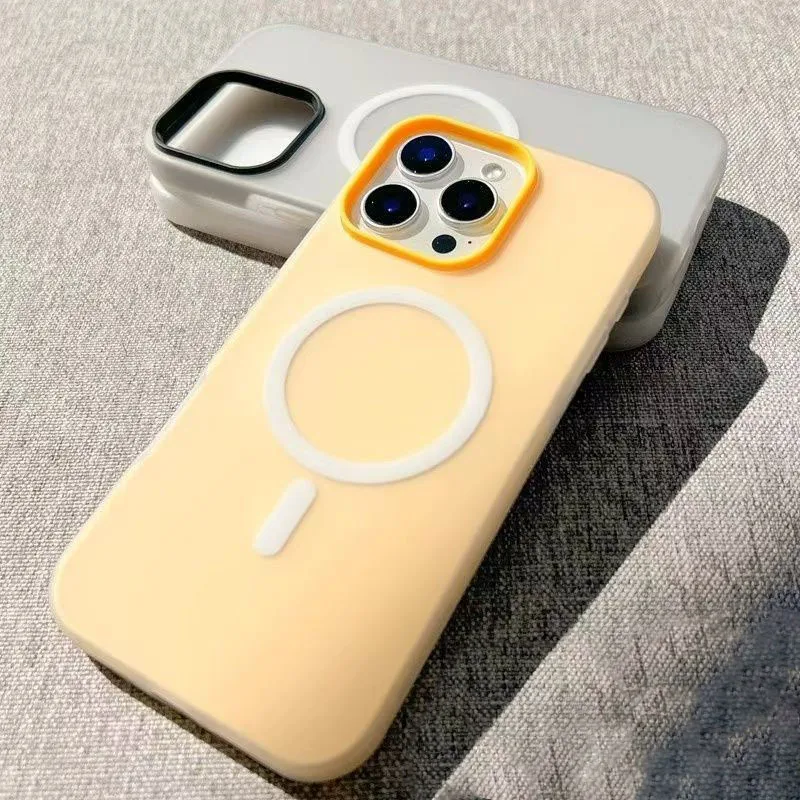 Luxury Candy Magsafe Wireless Charging Matte Phone Case with Magnetic Bumper