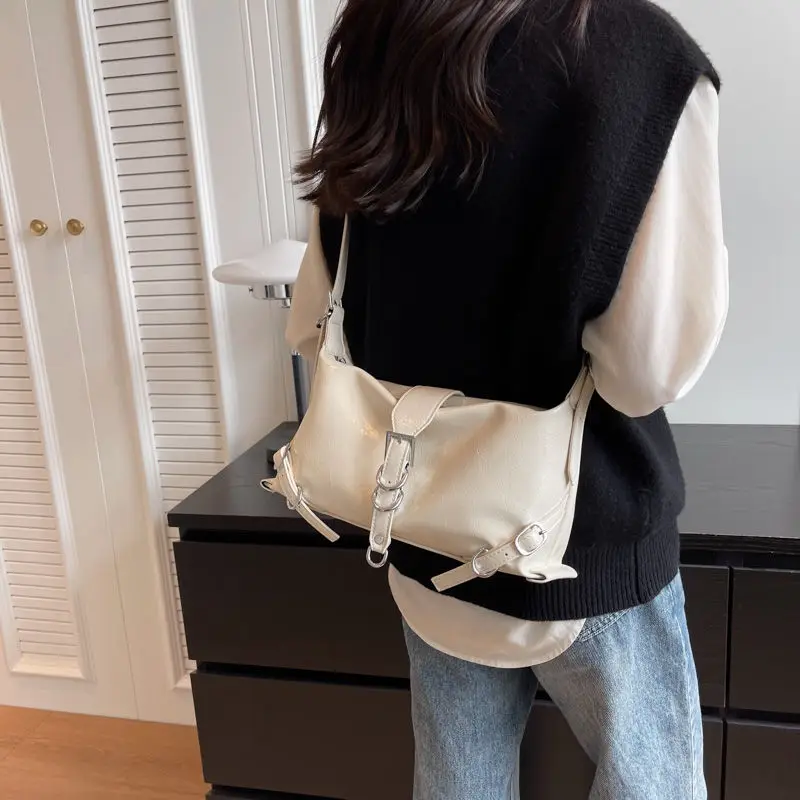 Elegant Pu Leather Buckle Female Handbags Spicy Girl Underarm Bag Shoulder Bags Women Crossbody Bag Trendy All Match