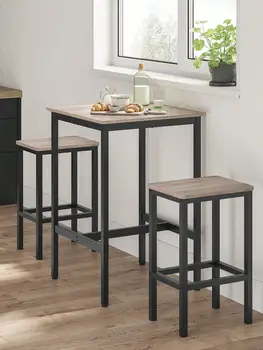 Tavolo da Bar quadrato per la colazione VASAGLE, telaio in acciaio resistente, 60x60x92 cm, facile montaggio, soggiorno da cucina, stile industriale 1