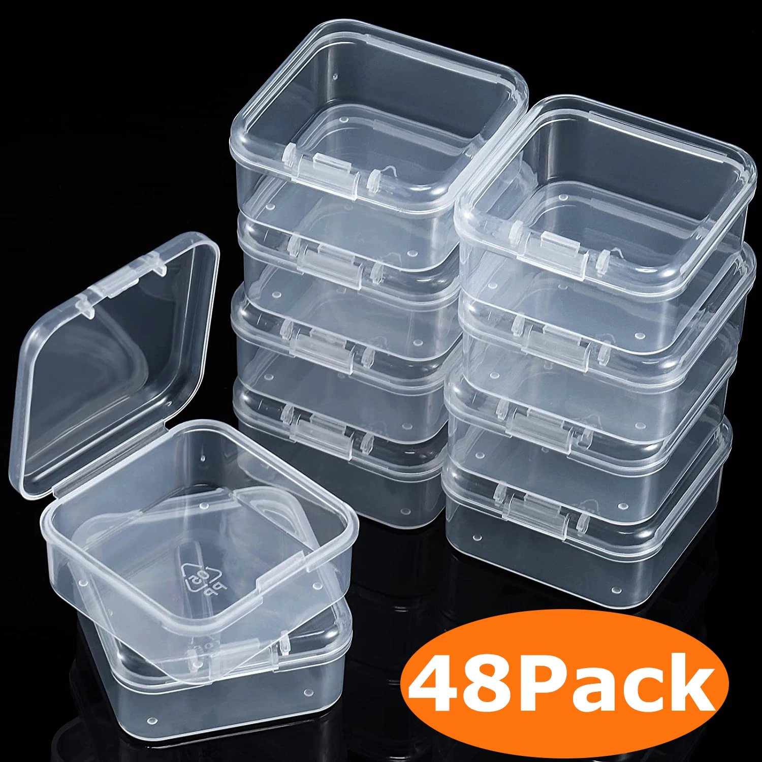 Storage box transparent square plastic boxes earrings jewelry packaging