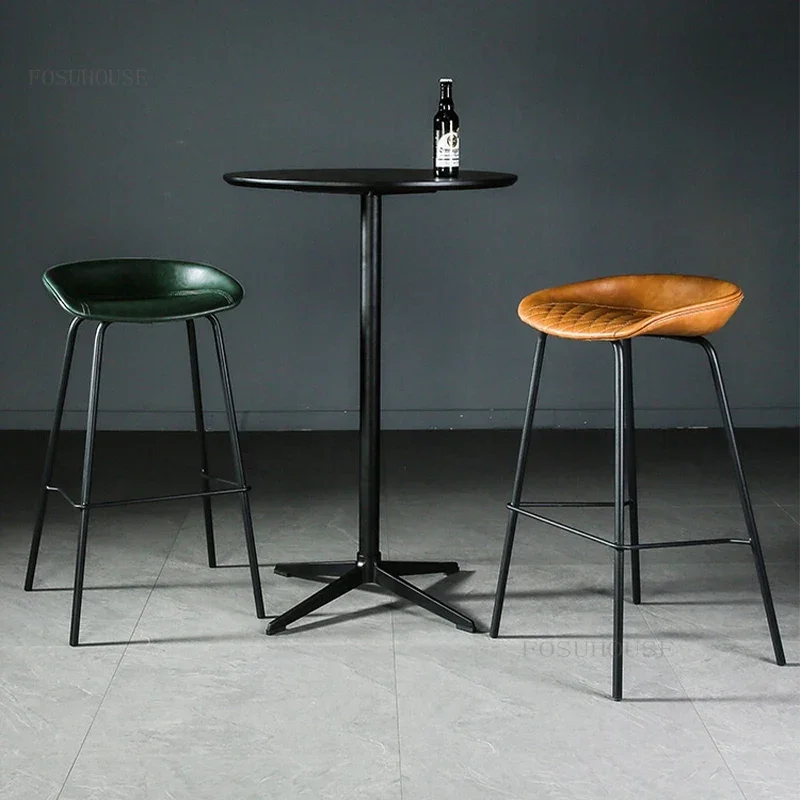 Nordic Light Luxury Bar Chairs Retro Industrial Style Bar Stools Living Room Home Creativity High Chair Kitchen Counter Stool W