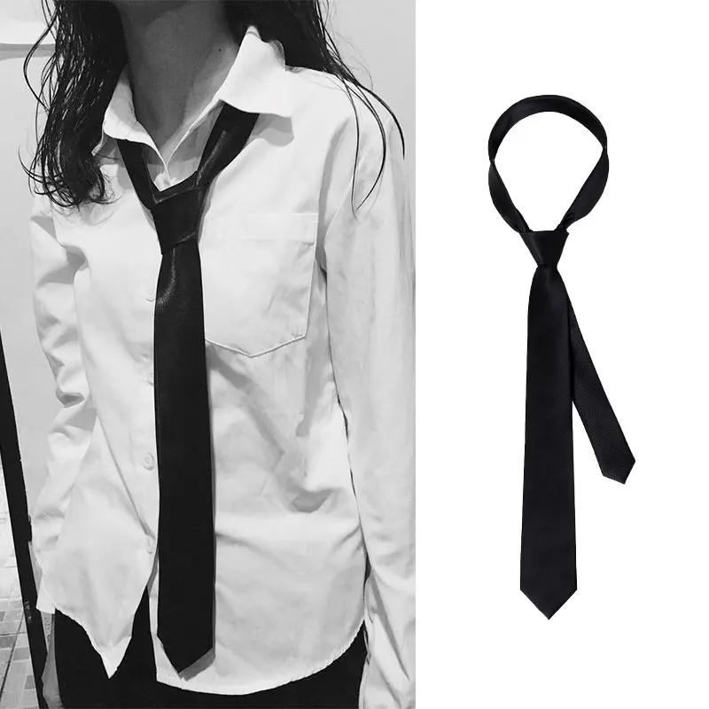 

Lazy Neck Ties Students Unisex Black Simple Clip on Tie Security Tie Uniform Shirt Suit Neckties Steward tie