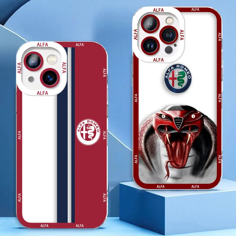 Cover Clear Case Per Realme 5 6 7 7I 8 8I 9 9I 10 C67 C55 C53 C35 C33 C31 Pro Plus 5G Case Auto Di Lusso Italiane A-Alfa R-Romeo