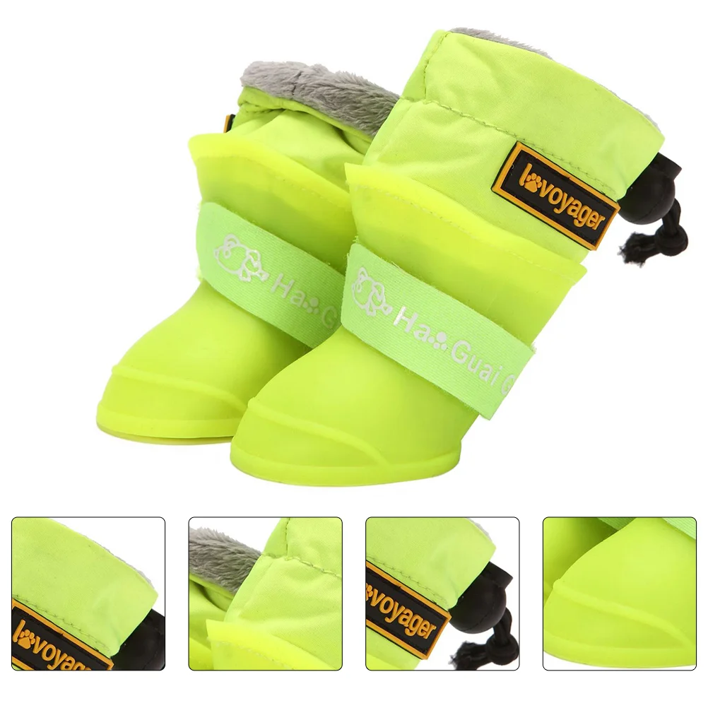 

4 Pcs Waterproof Pet Rain Boots Dog Footwear Outdoor Shoes for Galoshes Non-slip