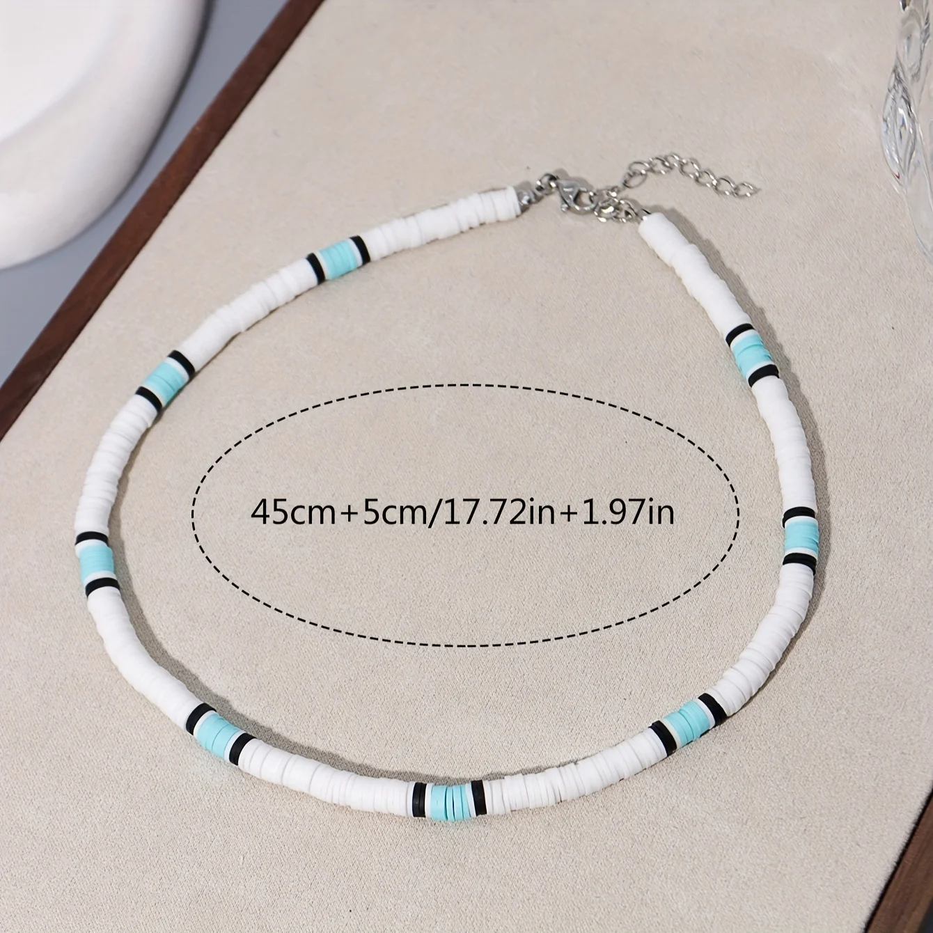 Womens Bohemian Handmade Polymer Clay Beaded Choker Necklace