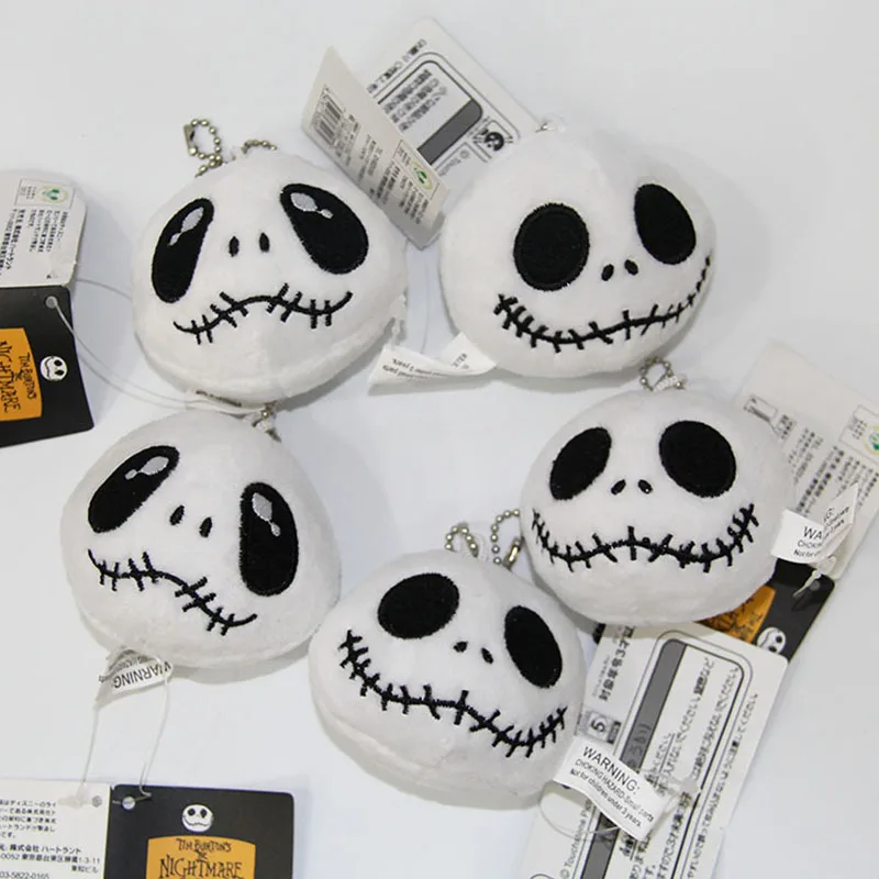 10 Pz/Set Nightmare Before Christmas Portachiavi Jack Skellington Peluche Divertente Teschio Mini Portachiavi Ciondolo Borsa Per Halloween