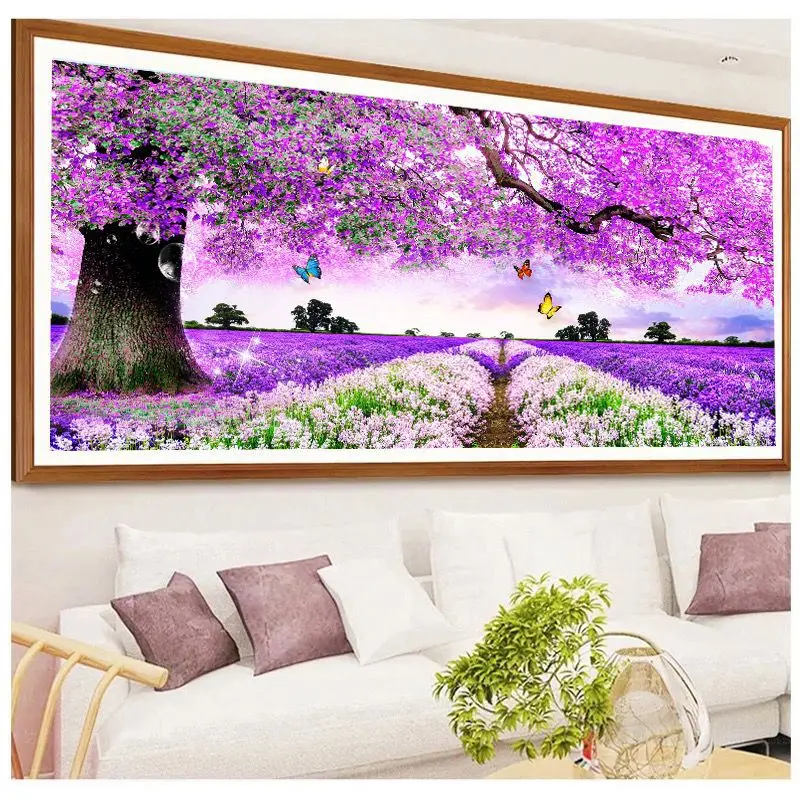 

2020 New Diamond Painting Full Of Diamonds In The Living Room With Lavender Cross-Stitch European Landscape Wedding 5 Masonry Em