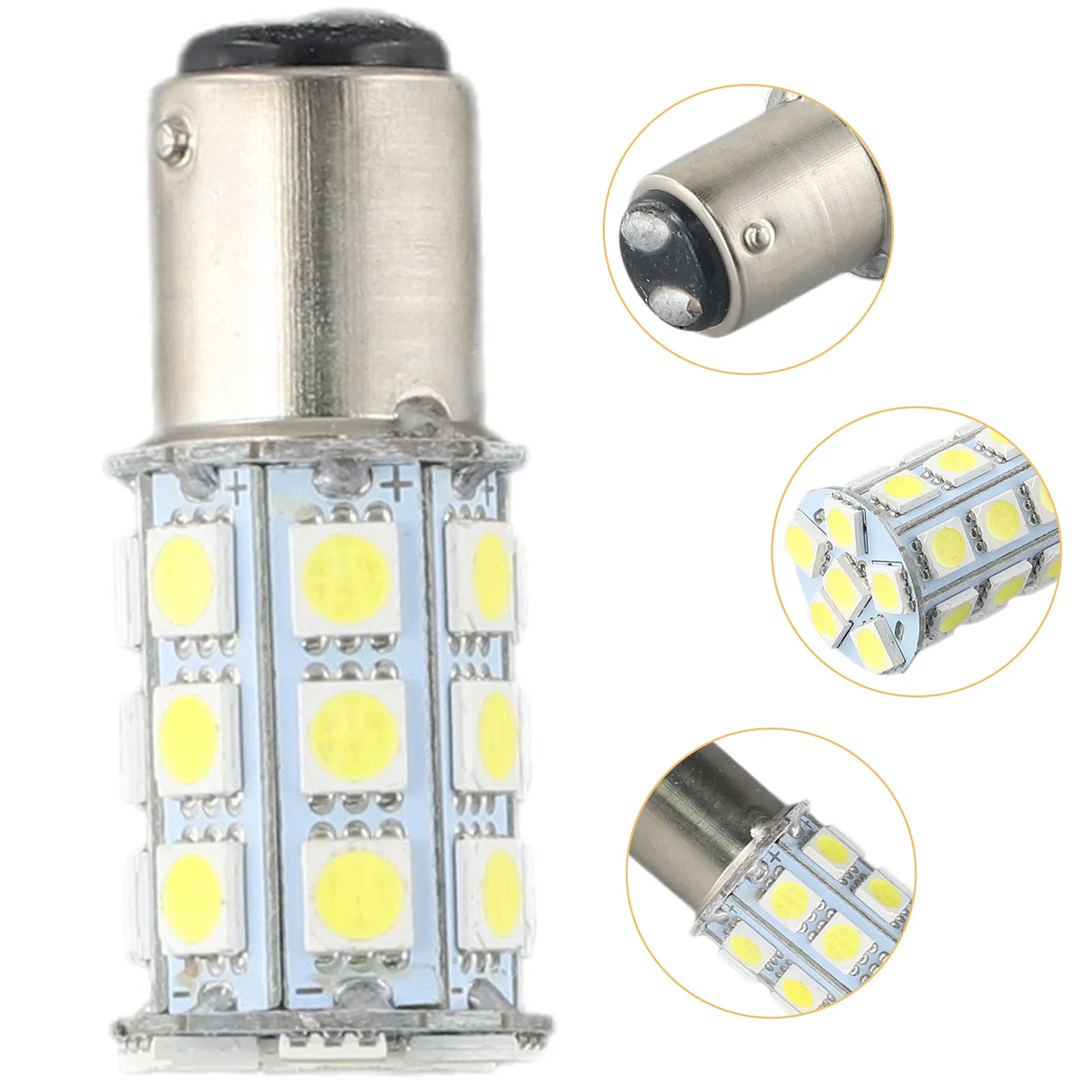 

1Pcs White 27-SMD BA15D Cabin Marine Boat LED Inner Lights Bulbs 1004 1076 1142 BA15D 3 Chips 5050 27SMD Replacement-Part