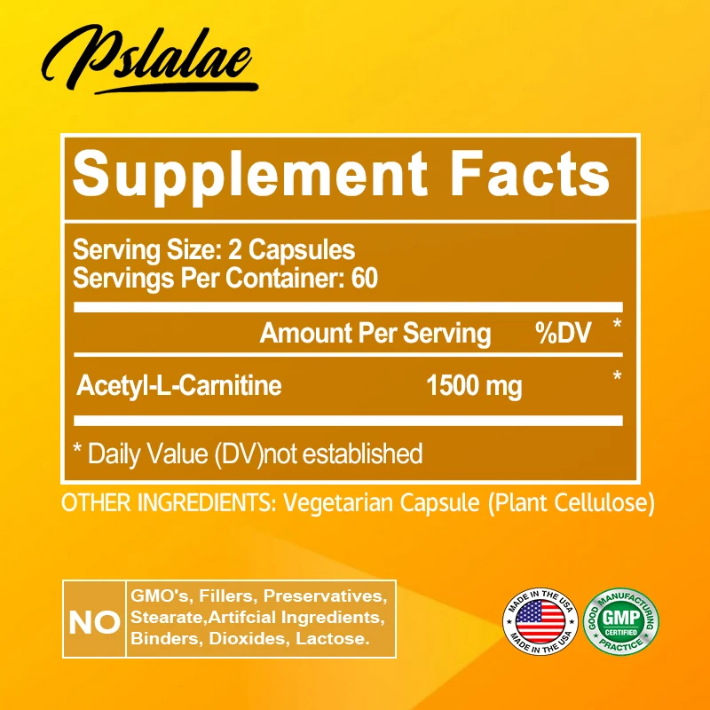 PSLALAE Acetyl L-Carnitine 1500mg Capsules