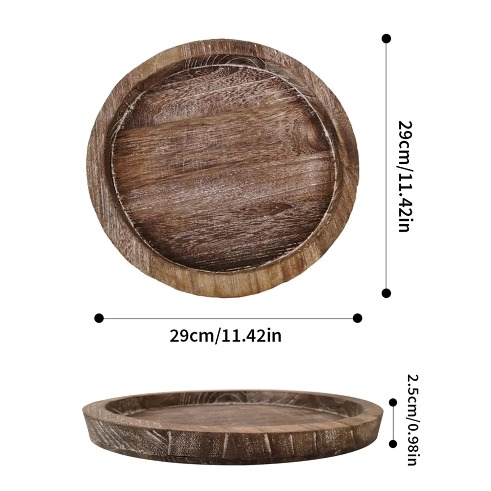 Rustic Wooden Tray Candle Holder for Farmhouse Dinning Table Kitchen Countertop Coffee Table Organizer Home Decor Wedding 5