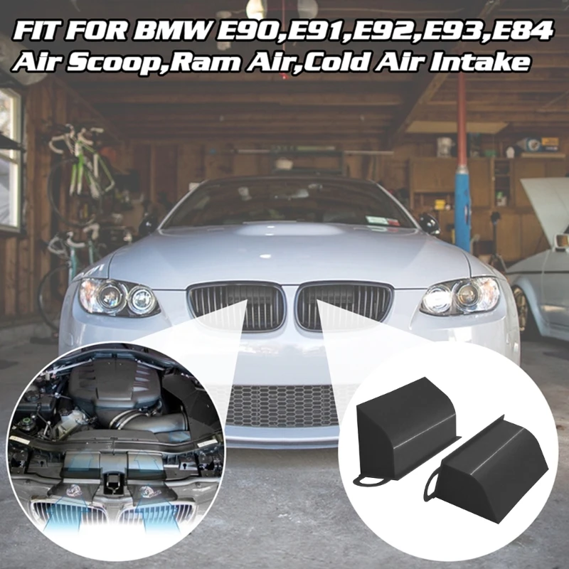 내구성 플라스틱 E90 E91 E92 E93 335i 330i-E84 다이나믹 에어 스쿠프 램 공기 차가운 공기 흡입구, 1 쌍, 자동차 액세서리