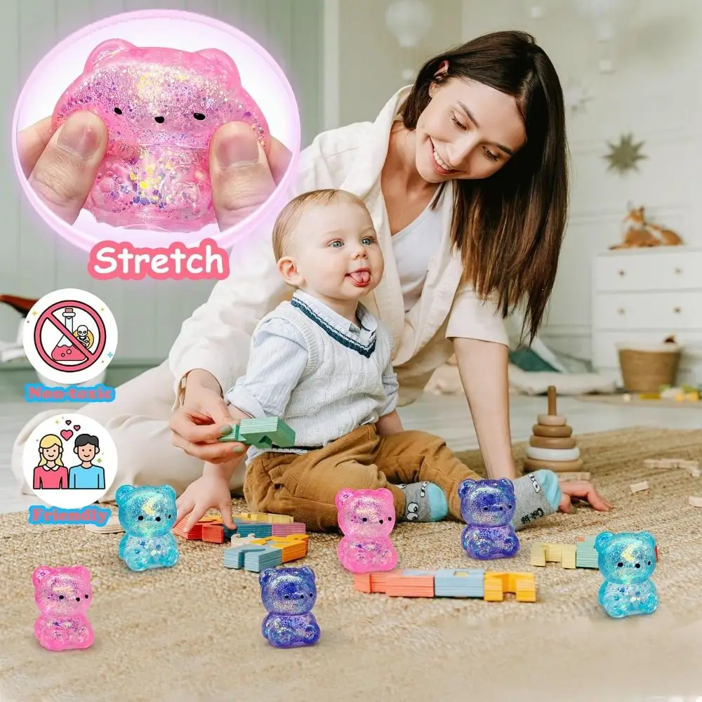 New Gummy Bear Bear Squishy Fidget Toys Soft Funny Squishy Ball Cute Sugar Stress Ball Sensory Toys for Adults 5