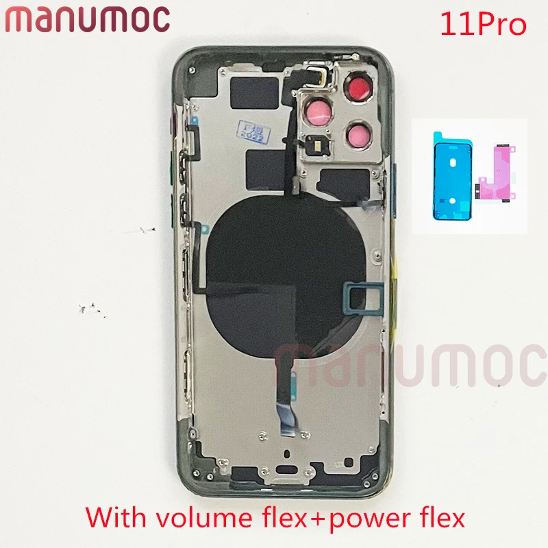 

Rear Door Chassis For iPhone 11 Pro Back Housing Battery Cover with Middle Frame Sim Tray With Volume Power Flex
