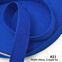 Vibrant 20MM Nylon Webbing Tape - 5M Strap for Crafting & Accessories (Blue 5M)