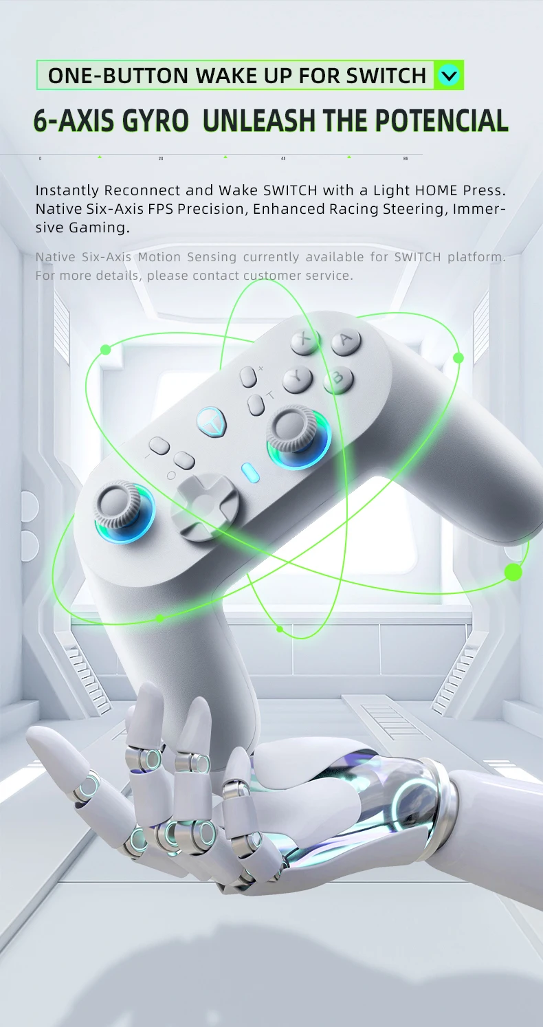 ThundeRobot-Gamepad inalámbrico G45 Pro, controlador de juegos de tres modos, Efecto Hall, NFC integrado para Switch, Windows, PC, STEAM TV