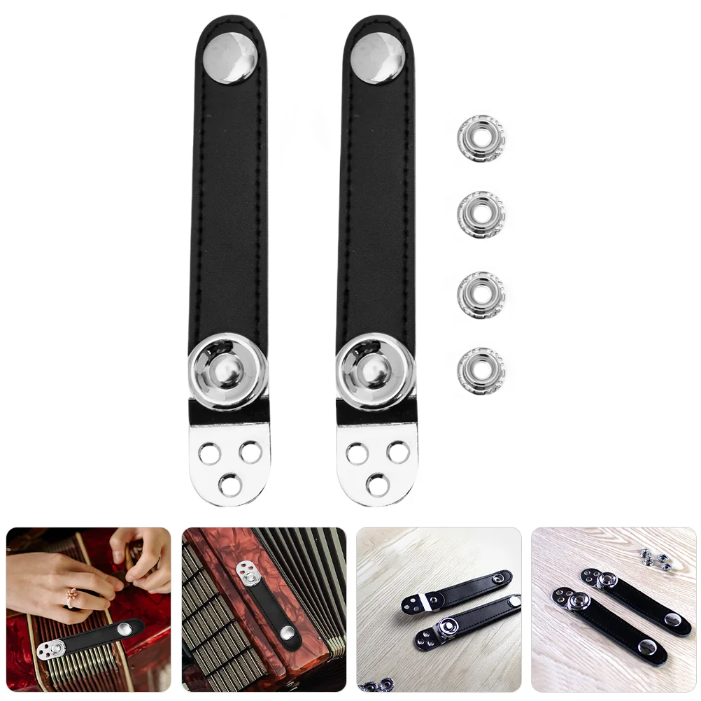 2 Pcs Double Layer Metal Connection Accordion Buckle Universal Belt Bass Straps Harness for Musical Instruments