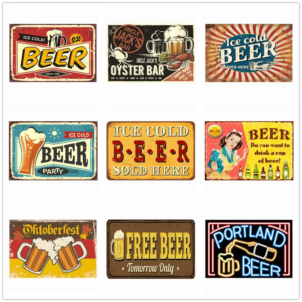 

Bar Beer Whisky Vintage Metal Tin Signs Bar Cafe Home Mancave Oil Station Garage Kitchen Farm Countryside Vintage Retro