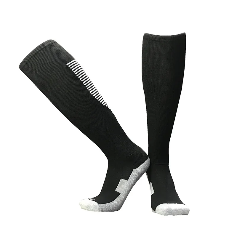 Stripe Sports Soccer Socks Adult Kids Breathable Football Club Knee High Training Running Long Stocking Towel Bottom Sock Unisex
