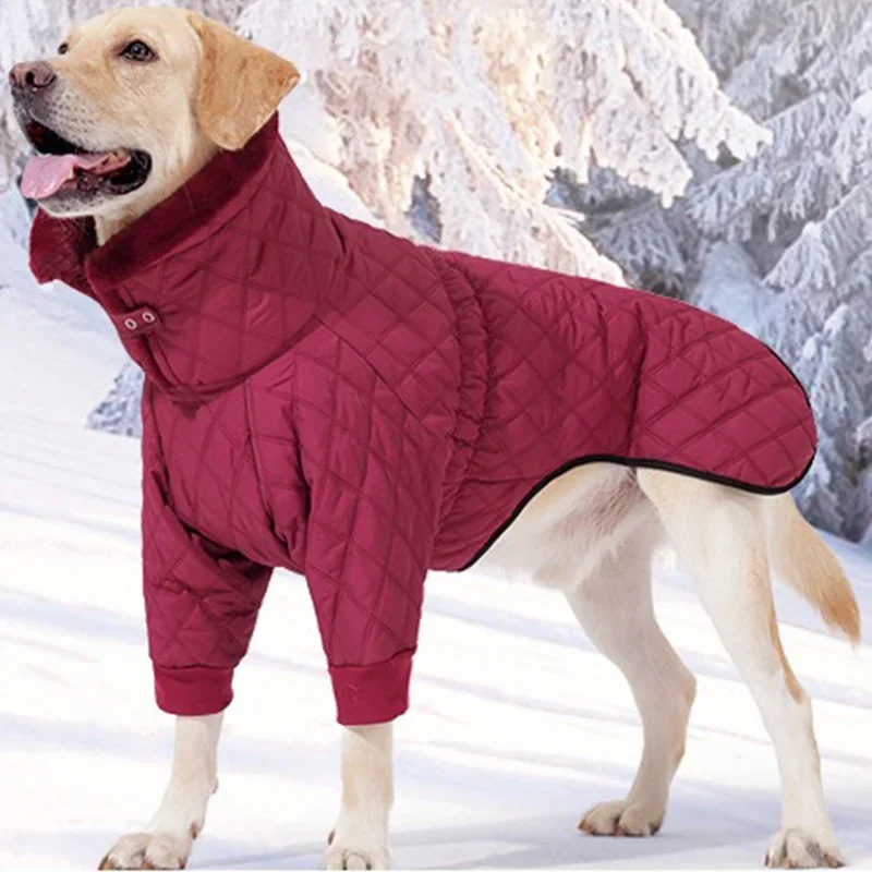 Dog Two Legged Down Warm Winter Clothes Waterproof Snow Protection Dog Down Lapel Design Jacket Dogs Coat Cold Proof Supplies