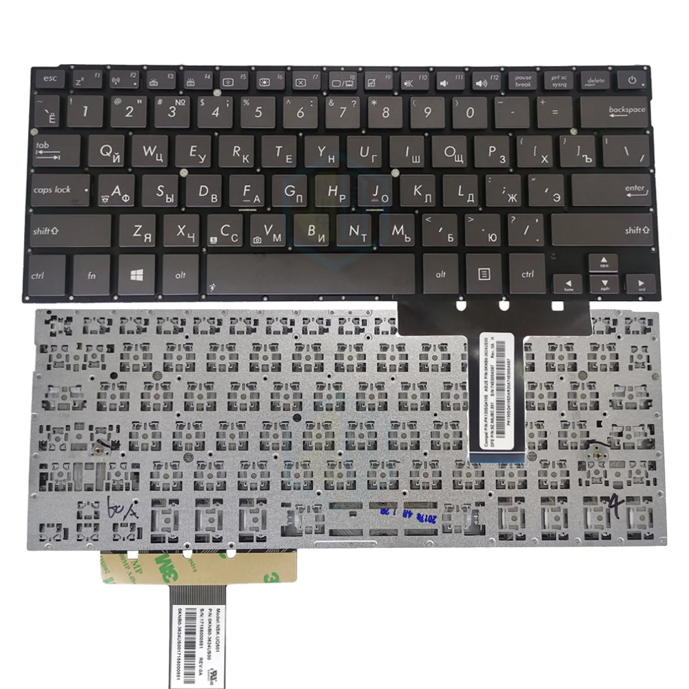 Teclado para Notebook dos Eua e da Rússia para Asus Teclado para Zenbook 13 Ux31 Ux32 Ux31e Ux31a Ux32e Ux32e Ru-en Teclados de Substituição 3620us00 Novo