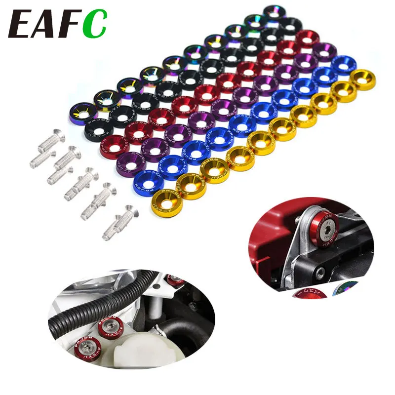 10pcs M6 JDM Car Modified Hex Fasteners Fender Washer Bumper Engine Concave Screws Car-styling auto fasteners car screws fender washers
