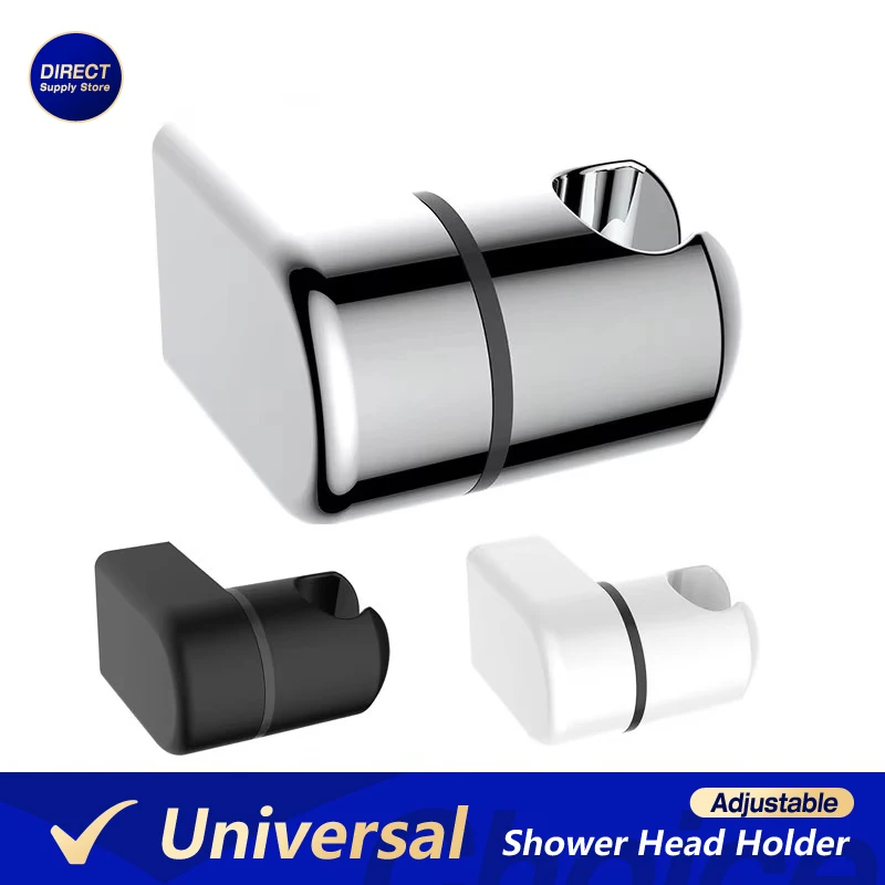 Universal Hand Shower Head Holder Adjustable Full Plating Shower Rail Head Holder Bathroom Bracket Stable Rotation