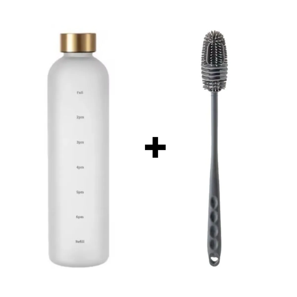 1-Liter Motivational Time-Marker Sports Water Bottle - Portable & Reusable Plastic Cup