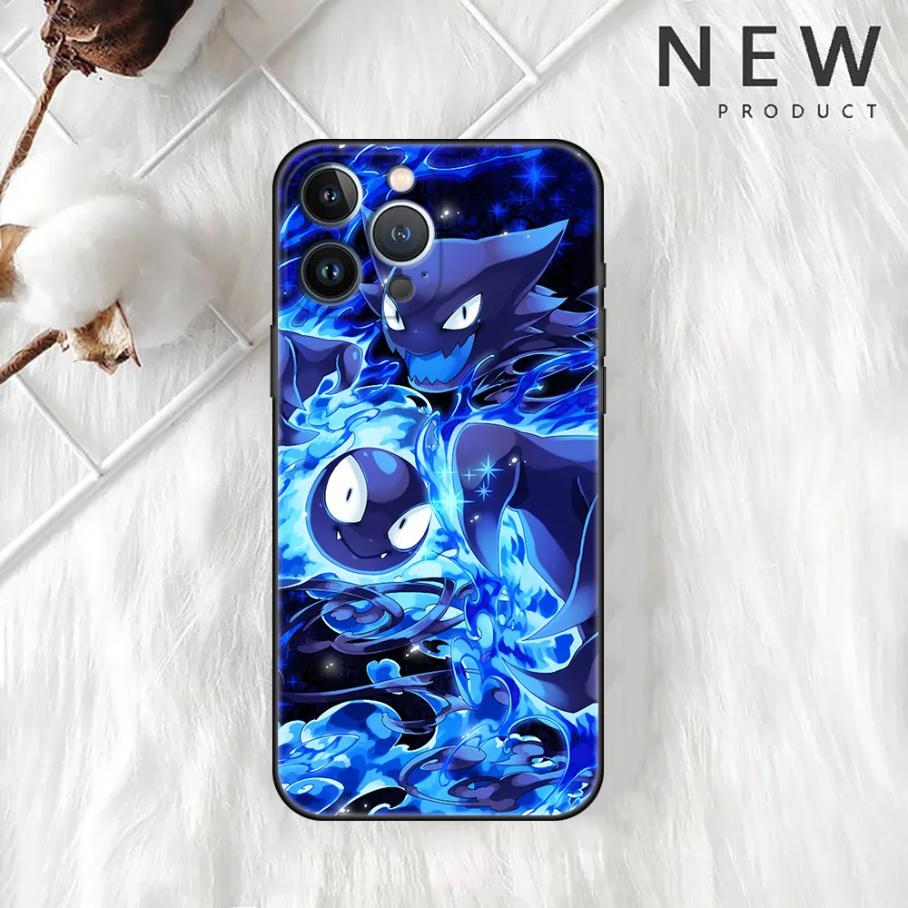thumbnail image 1 of Funda de silicona negra para Apple iPhone, funda suave de juego de Pokémon para iPhone 13 Pro Max, 11, 12 Mini, 15, 14 Plus, 7, 8, XR, 1 of 5