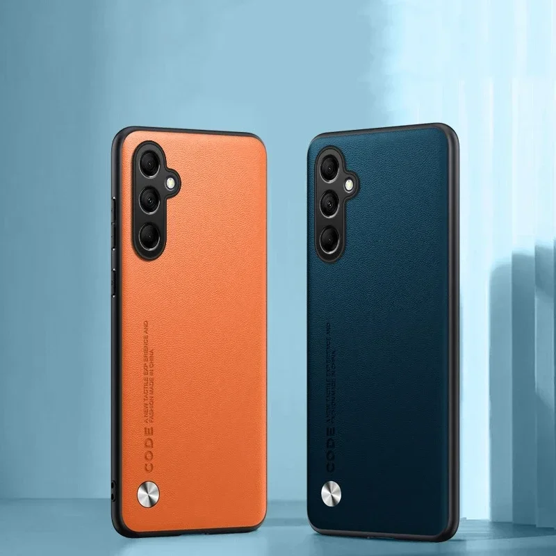 Plain PU Leather Matte Case | Ultra-Thin Shockproof Bumper Cover | Silicone Soft Frame