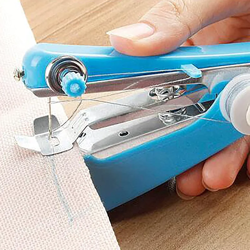 Portable Mini Handheld Sewing Machine Manual Handy Needlework Cordless  Stitch Sew Clothes Household DIY Hat Scarf Sewing Tools - AliExpress