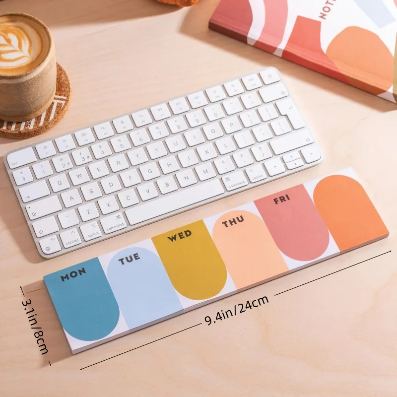 Agenda a fogli staccabili da 50 fogli, lista delle cose da fare color arcobaleno, per stabilire obiettivi e gestire le attività, per scrivania, ufficio domestico e materiale scolastico, 1 pezzo - immagine 4