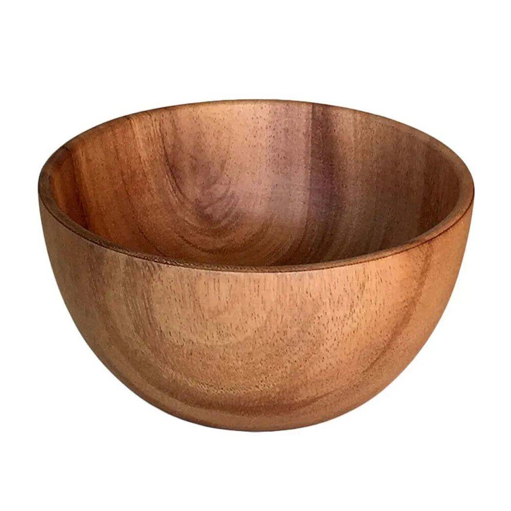 

Salad Bowl 8*5cm Wooden Salad Bowl Serving Cooking Kitchen Bowls Cutlery Basin Fruit Bowl Rice Soup Home Dinnerware For Holding