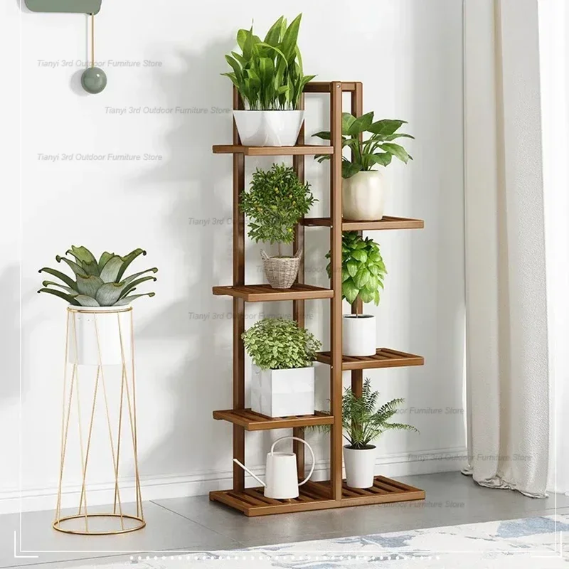 Plant Stand Wooden Flower Shelf Nordic Living Room Plant Shelves Flower Shelf Wooden Shelf Indoor Plant Shelves Balcony Garden Furniture Soporte De Plantas FYPS